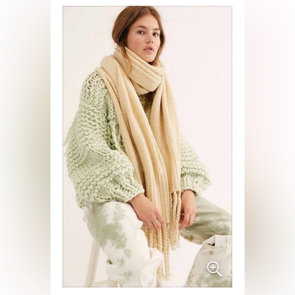 🤎Free People Jaden Ribbed Fringe Blanket Scarf🤎